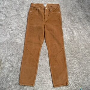 J.Crew Vintage Slim Straight Corduroy Pants Camel Tan Brown Size 26
